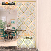 Art Deco glass custom frosted tempered carved screen partition wall living room entrance balcony dry area European and American style