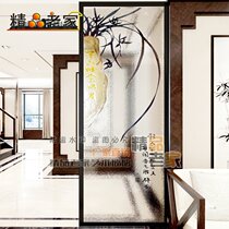 Customized stainless steel carved tempered glass partition screen wall modern Chinese living room porch study decoration orchid