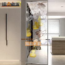 Customized transparent carved tempered art glass modern Chinese aisle restaurant decoration partition wall screen gourd