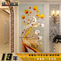 Modern simple carved tempered art glass home decoration restaurant entrance aisle background wall Fortune tree 1102