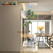 Art Deco glass transparent tempered carved screen partition custom Porch restaurant kitchen modern simple hanging basket