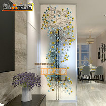 Modern simple frosted transparent carved flower decorative art decorative glass screen partition wall custom-made guest restaurant balcony