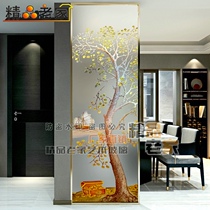 Customized modern simple restaurant entrance entrance living room carved tempered art glass screen partition wall home