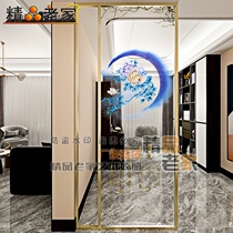 Customized transparent tempered carved art glass partition wall screen home Modern Chinese entrance toilet