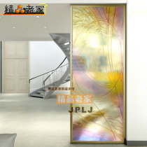 Modern simple tempered decorative art glass partition wall screen custom living room balcony toilet abstract painting