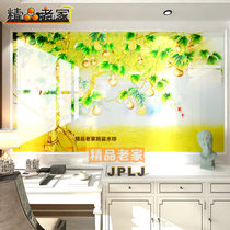Custom modern Chinese home dining room study living room decoration background wall art glass carved tempered gourd