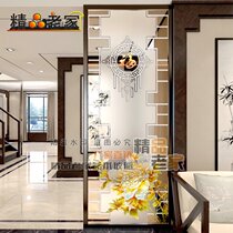 Customized modern new Chinese carved frosted transparent glass screen partition wall decoration entrance living room blessing character