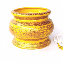 Large King-size incense burner Ceramic wordless lotus incense burner 10-inch true golden lotus golden Buddhist supplies for Buddha