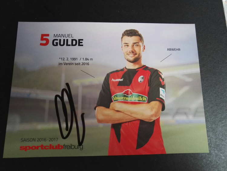 Official autograph card from Hoffenheim Freiburg, Gould