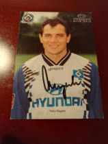 Magath Shandong Luneng Wolfsburg Schalke Hamburg official autograph card (flawed)