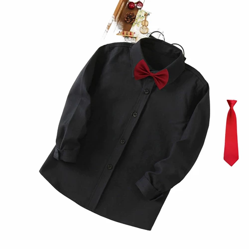 Детская классическая рубашка для мальчиков, костюм, лонгслив, подходит для подростков