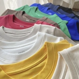 Детская хлопковая футболка с коротким рукавом для мальчиков, из ворсистого хлопка, круглый воротник, подходит для подростков