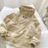 Весенний плащ для мальчиков с капюшоном, детская осенняя куртка