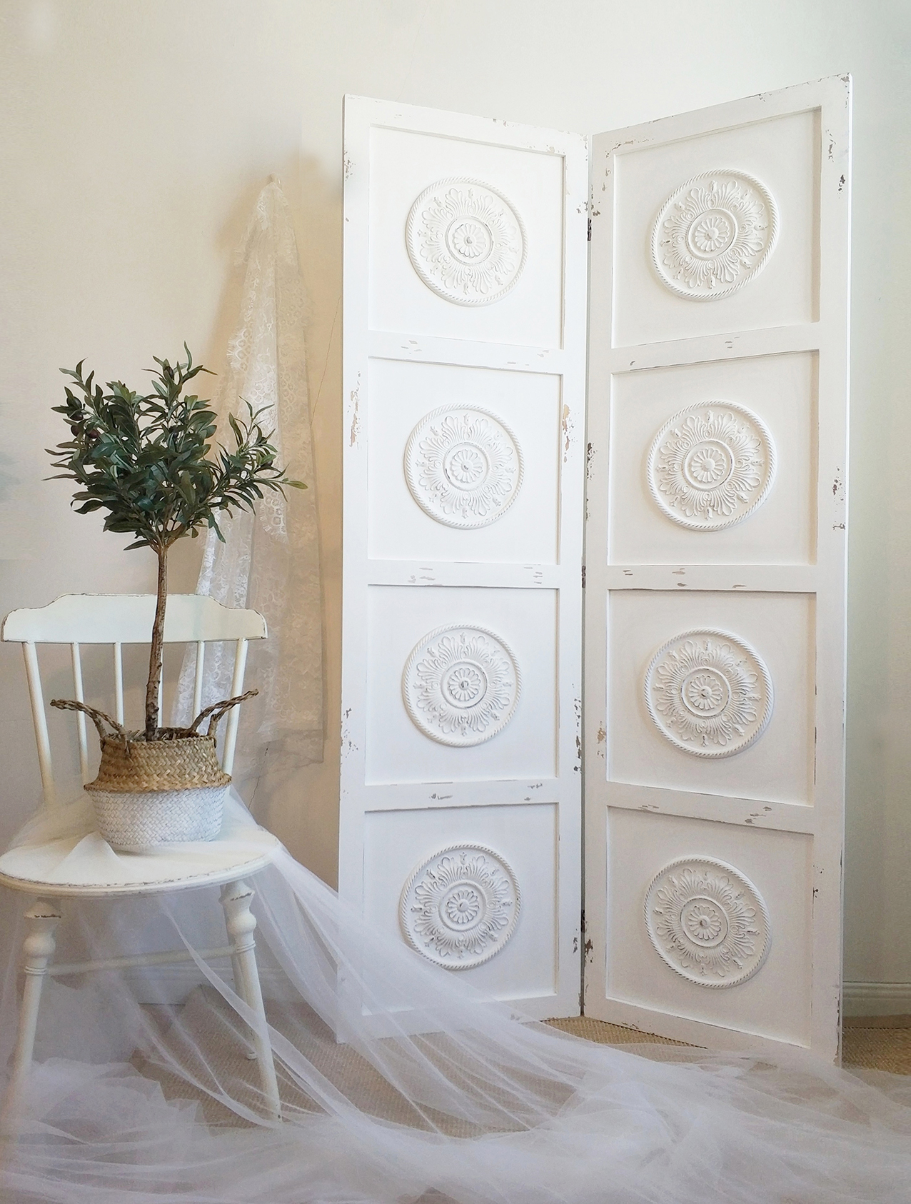 Bảng điều khiển retro Pháp cũ gỗ rắn chạm khắc màn hình studio đạo cụ cửa sổ bắn nền sống cắt - Màn hình / Cửa sổ bình phong di động