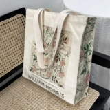 Холстовая женская сумка William Morris с художественной росписью на одно плечо, летняя сумка для студентов большой вместимости, сумка для ноутбука