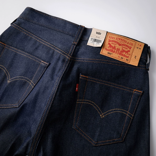 Ah Tong Niushe Levis Levis 501STF, свободные прямые брюки из денима оригинального цвета, 14,7 унций