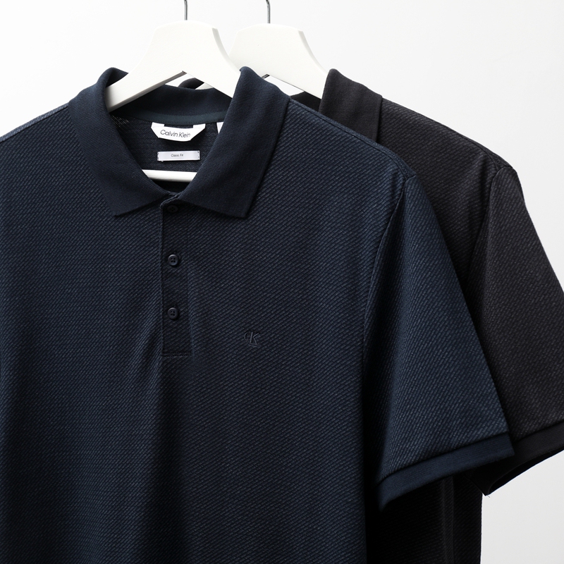 Atoon Niu She Calvin Klein Men's Business Casual Short-Sleeve Polo Shirt, Simple and Versatile Lapel Top for Summer