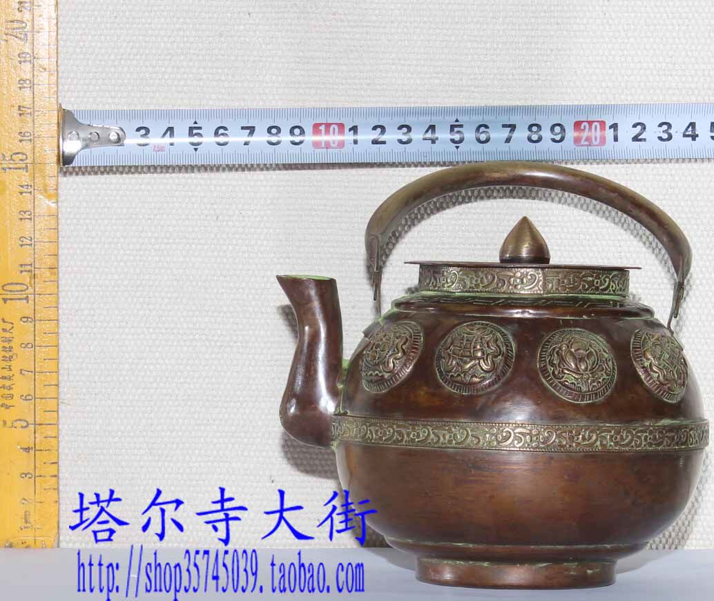 Handicrafted butter teapot milk pot 13 cm high for convenient and lightweight Tibetan feature