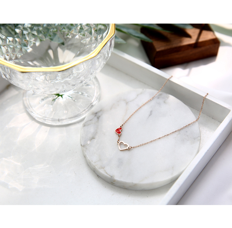 Hàn Quốc nhập khẩu 18K mạ vàng hồng đỏ tình yêu vòng chân nữ thời trang hoang dã Sen đôi bạn gái Ngày Valentine lắc chân chuông