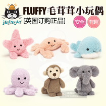 Jellycat Fluffy Crab Elephant Monkey Octopus Starfish Whale Baby Soothing Plush Toy