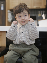 Yantai childrens shirt boy striped shirt cotton cotton baby Han edition gas baby spring and autumn new