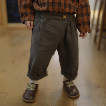 Yantai Kids Fashion Han Childrens Leisure Pants Spring and Fall Boys and Females Grill Pants Red Ocean Skin Closed