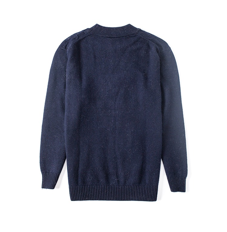 Áo len cashmere cổ nam len cổ tròn dày trung niên áo sơ mi màu rắn 2018 mới kẻ sọc nhỏ shop áo khoác nam