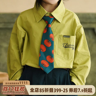 砚台家童装韩系儿童卡通南瓜领结男宝宝演出衬衫领带男童洋气配饰