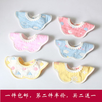 Two buy two to send a 360-degree rotating flower baby gauze petal surrounding mouth with lace bib