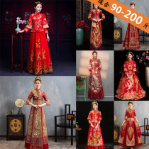 Hexiu bride 2021 New Chinese style special size wedding dress 200 Jin plus fat increase winter thin pregnant women dress