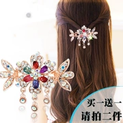 Vương miện kẹp tóc Nhật Bản và Hàn Quốc thẻ clip phiên bản Hàn Quốc của mũ trùm đầu rhinestone clip hoa kẹp lấy phụ kiện tóc chuck