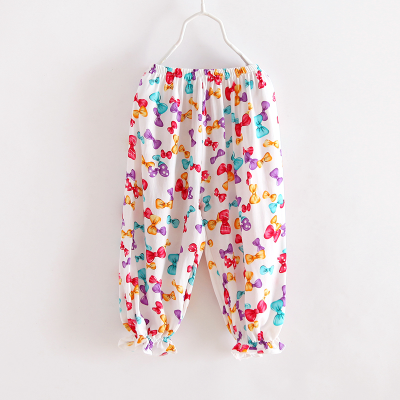 Quần cotton bé gái bằng vải lụa muỗi mùa hè trẻ em quần cotton pyjama nhân tạo nam và nữ Quần cotton cotton mỏng phần dài - Quần quần nỉ bé trai