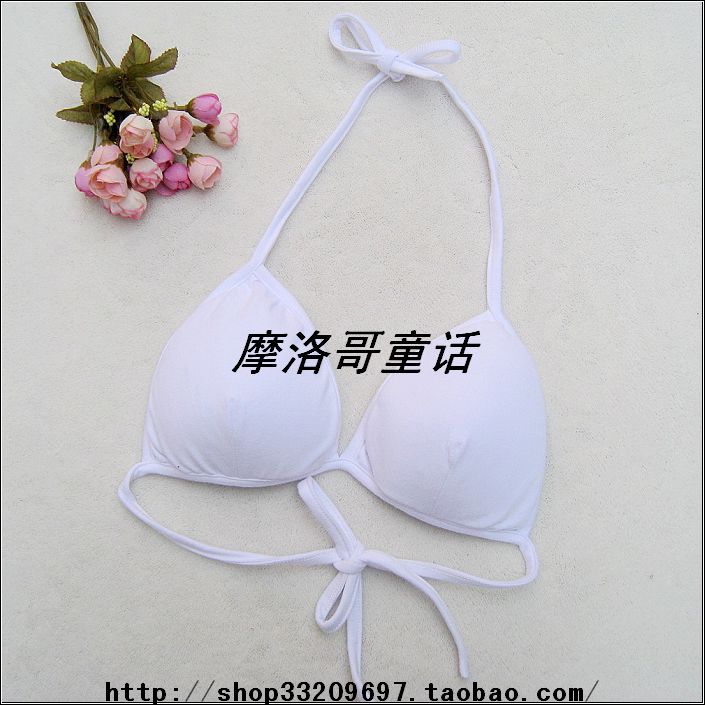 Nổ ~ Xuất Khẩu Nhật Bản Cotton Styling Ngực Pad Treo Vòng Cổ Bikini Đồ Lót Áo Ngực-Đen, trắng