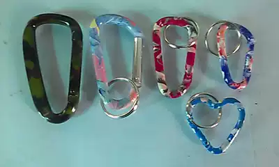 New: Camouflage aluminum alloy practical quick-hanging key chain printed mountaineering buckle buckle high strength