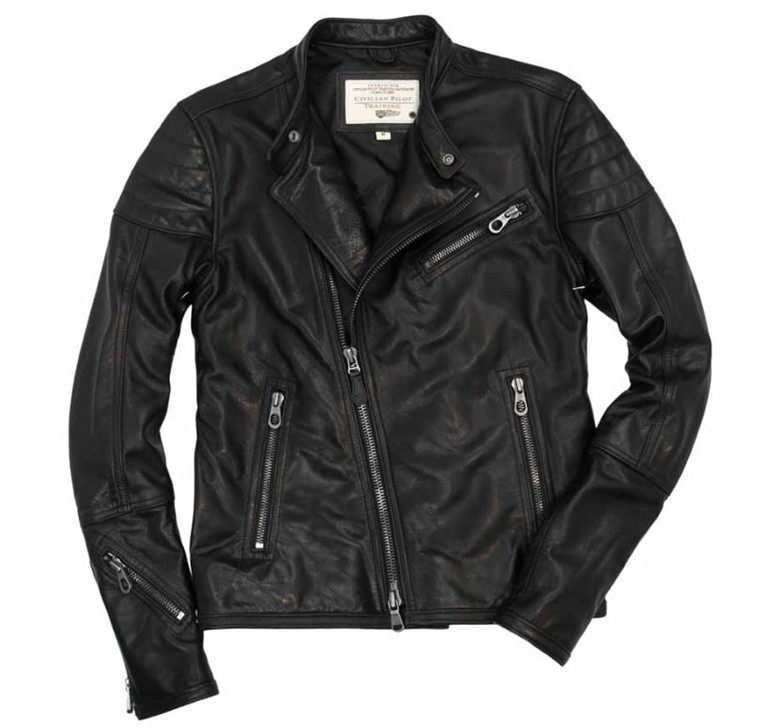 American original Cockpit small cow leather locomotive jacket locomotive leather clothing upright collar stayed in autumn and winter hot pin