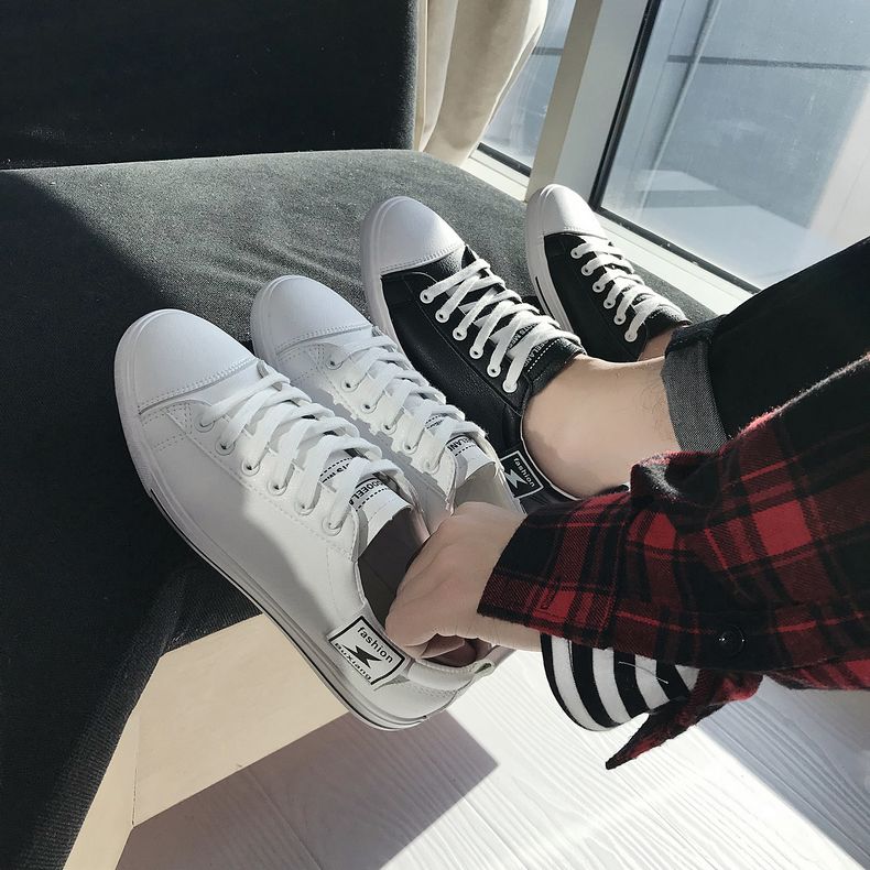 Giày nam mùa thu Giày thủy triều Giày thông thường Giày da PU Hàn Quốc Giày vải thấp cho sinh viên Giày lười thanh niên giày sneaker