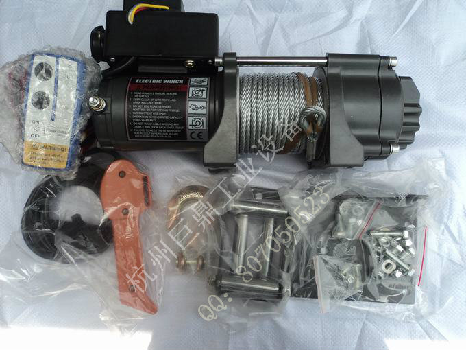 Mute electric winch 2500 lbs winch beach car winch 12 24V windlass small hanger lifter