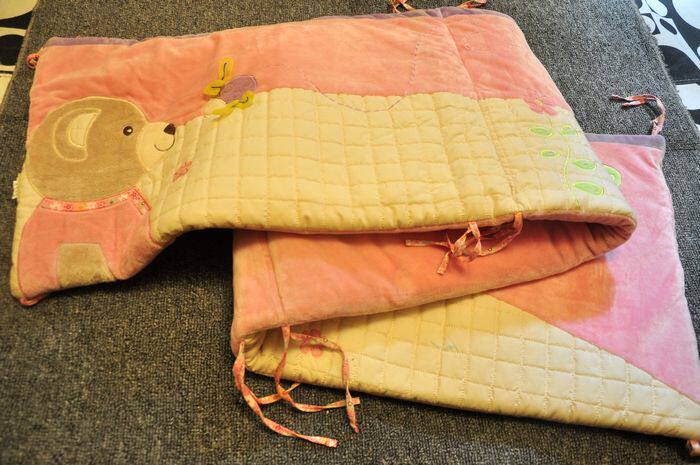 Outer single baby cot anti-collision protection pad buffer pad bed around the bed with cloth pink tender bear and fairy