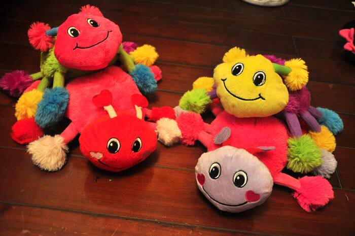 Outer single colorful spider plush pet sound dog toy suitable for medium-sized dogs