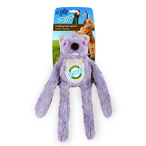 The owner recommends the squeaky squirrel plush pet sound toy that the AFP dog likes