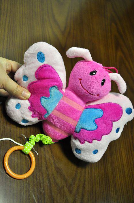 Tail single micro flaw, flying butterfly, baby plush music, bell music box