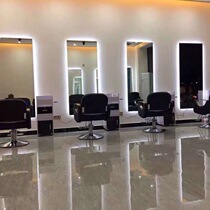 Chaodian LED hairdressing mirror table LED hairdressing mirror aluminum alloy wall-mounted barber shop net red mirror table