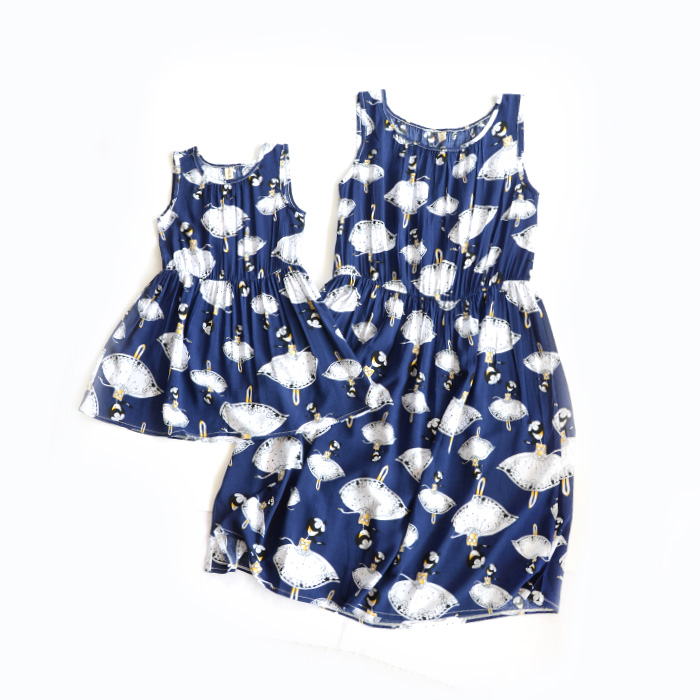 Giải phóng mặt bằng không trở lại cô gái bông váy rayon vest váy lỏng ánh sáng breathable váy cha mẹ và con mặc đầm cho bé
