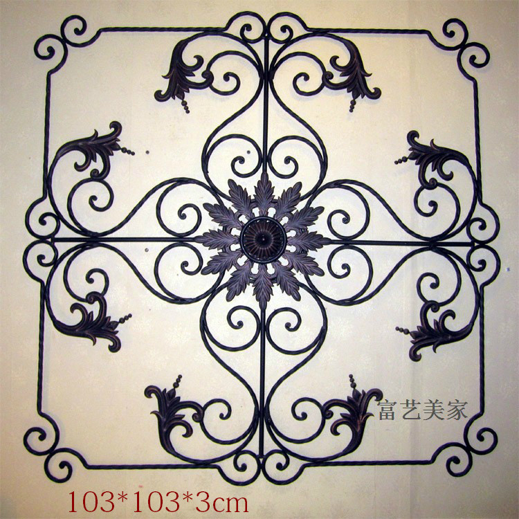 Retro Large Forged Wrought Iron Art Wall Decoration Background Wall Decoration Eurostyle Patterned Villa Fireplace-Like Room Soft Fitting Accessories