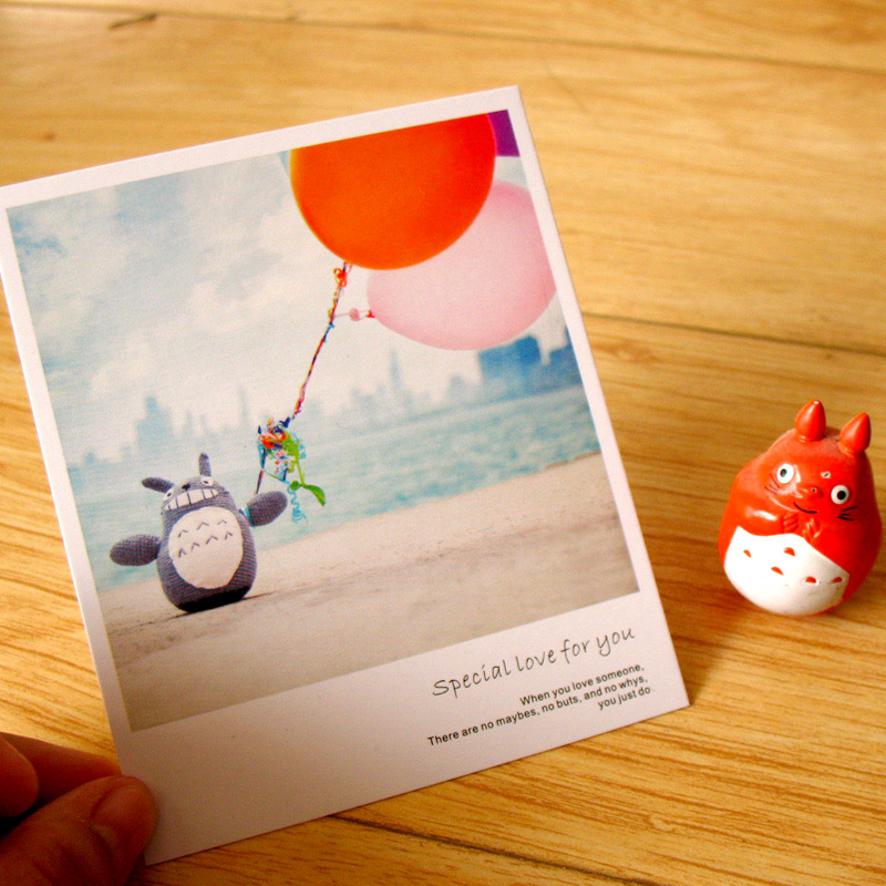 LOMO style small card small fresh postcard greeting card blessing message card holiday gift card chinchilla balloon