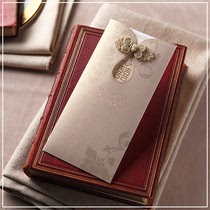 Beautiful 2019 new creative invitation brown curry Chinese style invitation invitation invitation custom wedding wedding invitation