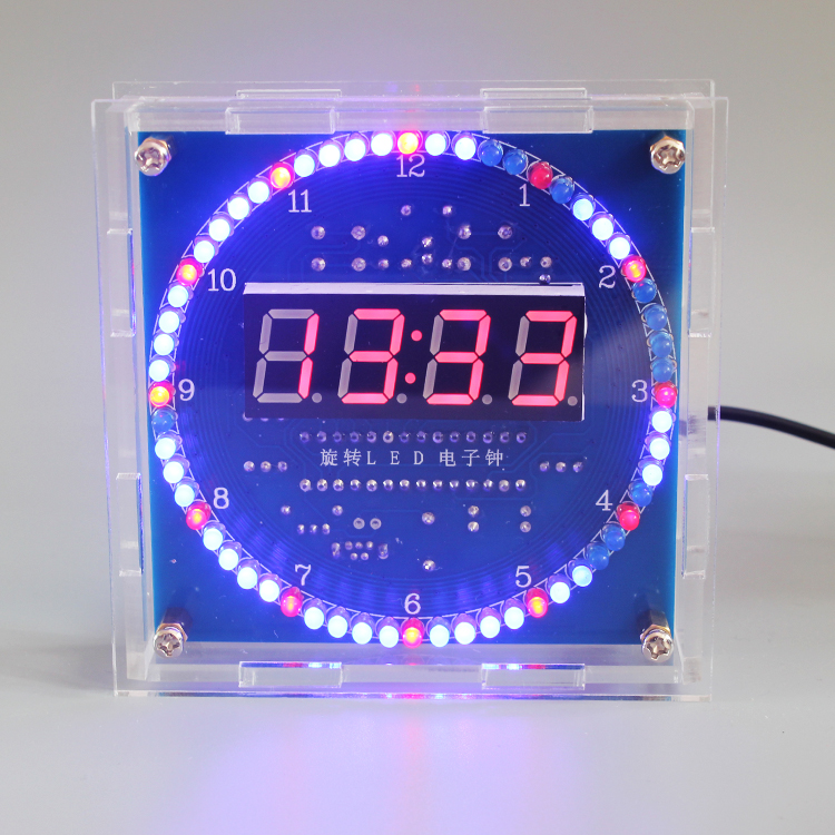 Electronic clock kit C51 single wafer light control temperature DS1302 rotary LED running water lamp DIY making loose pieces