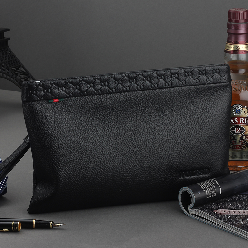 Men's clutch clutch bag clutch bag leather first layer cowhide large capacity soft leather casual trendy envelope bag men's wallet