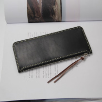 Slow work hand-planted tannic cow leather handmade pen bag genuine leather coin bag minimalist retro card bag business card bag
