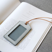 Handmade genuine leather work card Covered Tanning Head Layer Bull Leather Credential Cover Brief Retro Sleeve Pendant